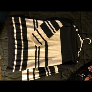 Black & White Blouse Quarter Sleeve